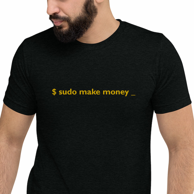 Solid Black Triblend - XS Sudo Make Money | T-Shirt